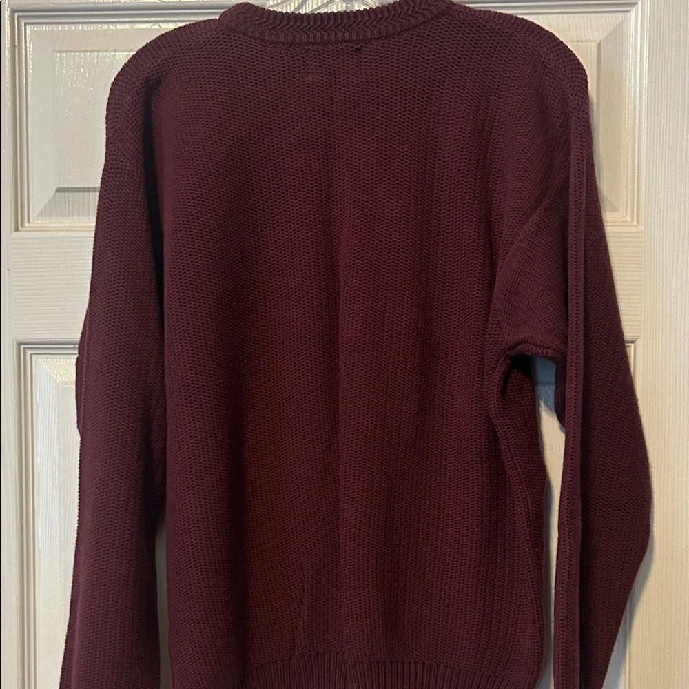 Vgt Greg Norman Collection Men's Crewneck Sweater in Deep Burgundy - Picture 6 of 6